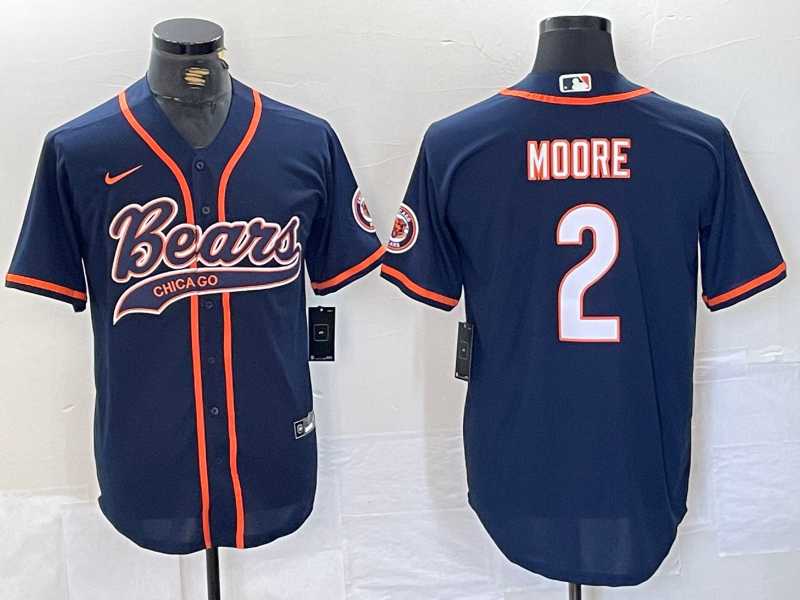 Men's Chicago Bears #2 DJ Moore Navy BlueWith Patch Cool Base Stitched Baseball Jersey,We sell and wholesale Men's Chicago Bears #2 DJ Moore Navy BlueWith Patch Cool Base Stitched Baseball Jersey on line form chian!